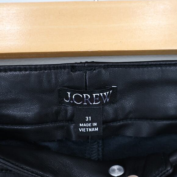 J.Crew Women's High Rise Bootcut Faux Leather Black Pant Size 31 NWT - Picture 4 of 8